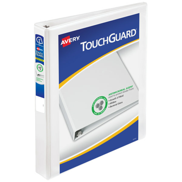 Avery White Heavy-Duty View Slant-Ring Binders With TouchGuard Protection & 1" Slant Rings