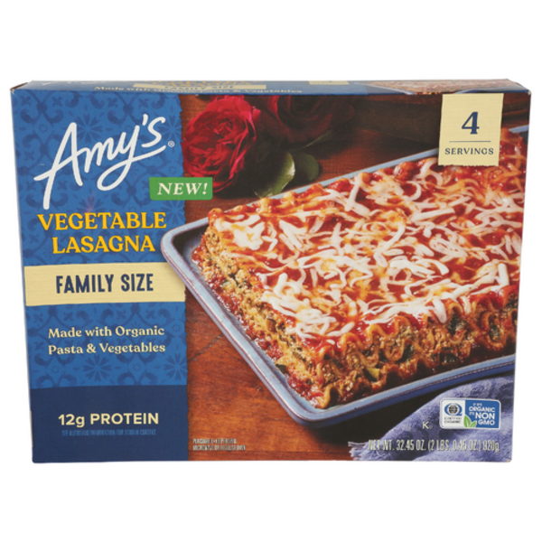 Amy's Organic Vegetable Lasagna Family Size Entree Same-Day
