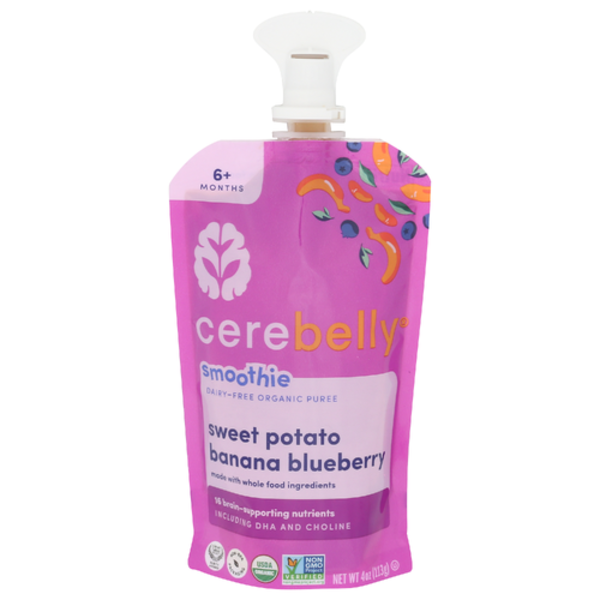 Cerebelly Inc Organic Sweet Potato Banana Blueberry Smoothie Baby Food Pouch