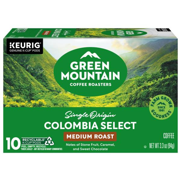 Green Mountain Coffee Roasters Colombia Select K-Cup Pods Same-Day