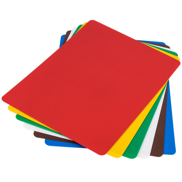 TableCraft - #FCB1520A Flexible Cutting Board Set - Includes Blue, brown, Green, Red, White & Orange 20" x 15" x 0.625", 6 CT