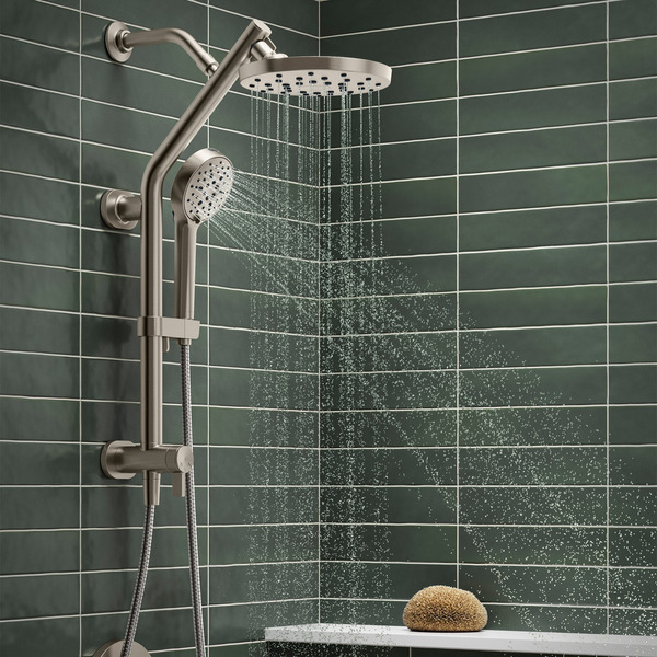 Kohler HydroRail 3-in-1 Multifunction Showerhead and Column Kit, in Brushed Nickel