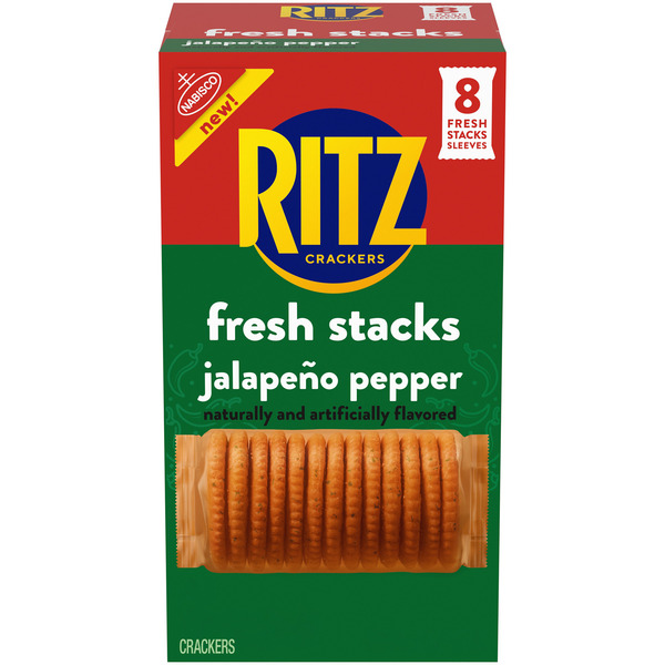 リッツ・ハルページ Ritz Fresh Stacks Jalapeno Pepper Crackers, Travel Snacks, Multi