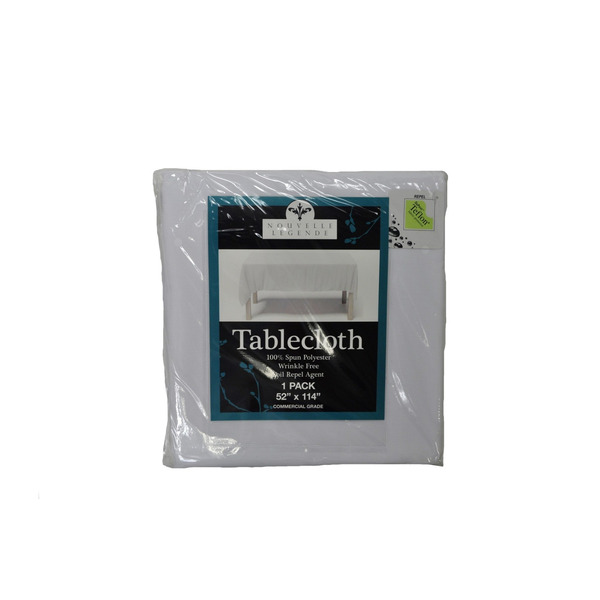 Nouvelle Legende - 52X114 in. White Rectangular Polyester Tablecloth