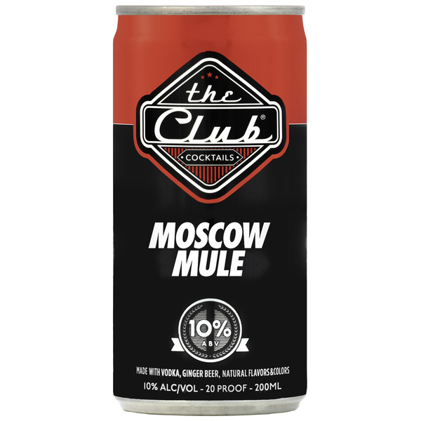 The Club Cocktails Moscow Mule, 200ml Can, 20 Proof (10% ABV) Same