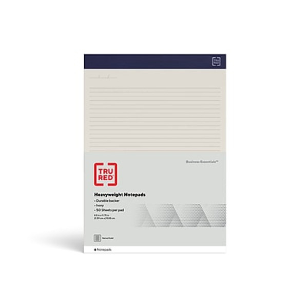 TRU RED Heavyweight Writing Perforated Letter Writing Pads - Ivory