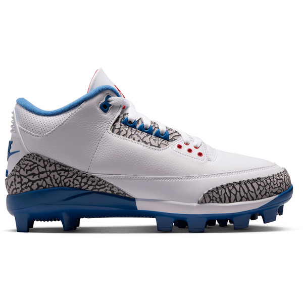 Jordan Men's 3 Retro MCS Baseball Cleats, Size 8, Medium/D - White/Red/Blue/Grey