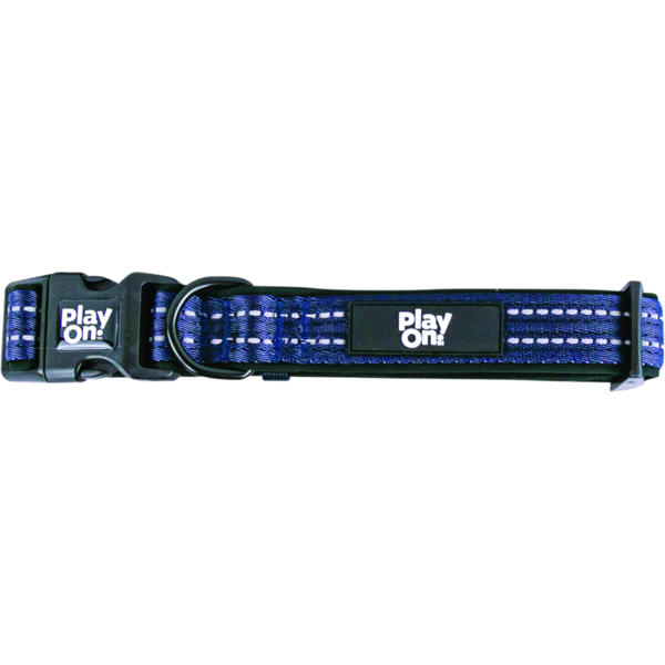 Play On Adventure Nylon Reflective Dog Collar, Large - Navy