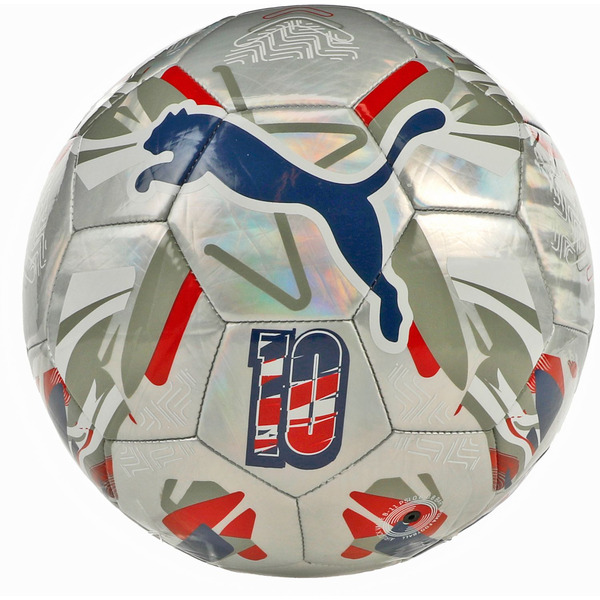 PUMA Christian Pulisic CP10 Road Graphic Training Soccer Ball, Size 4 - White/Blazing Blue/Fast Red