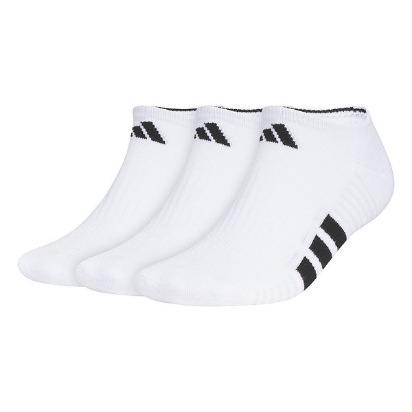 adidas Men's White/Black/Clear Grey Cushioned No Show Socks