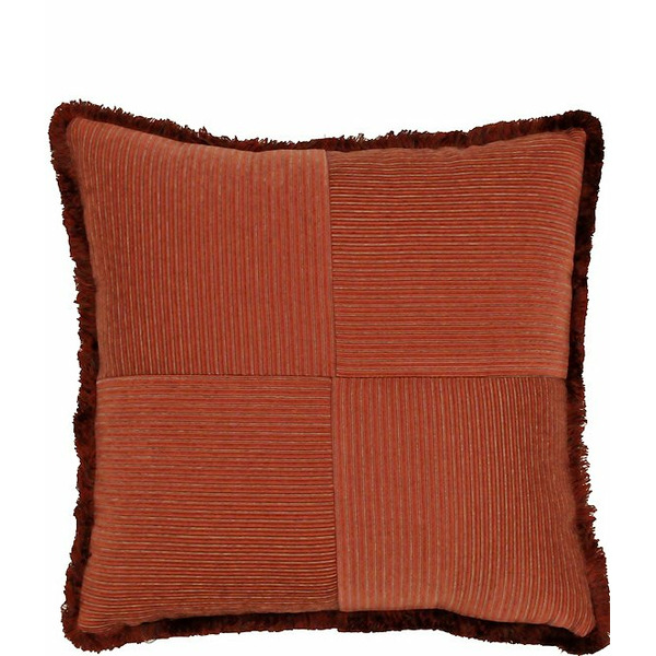 Rose Tree Harrogate Fringed Mitered Striped Reversible Square Pillow