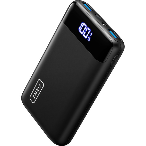 INIU 22.5W Fast Charging 20000 mAh Power Bank, USB C in & Out Battery Pack With LED Display for iPhone, Samsung & More - Black