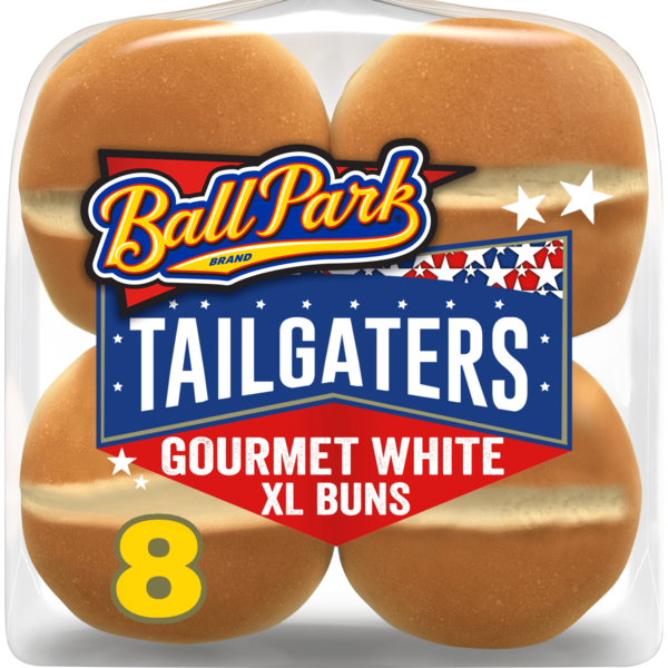 Ball Park Tailgaters, 8 ct, Gourmet, Extra Large Buns, Hamburger
