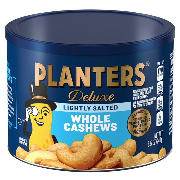 Planters Deluxe Lightly Salted Whole Cashews, 8.5 OZ