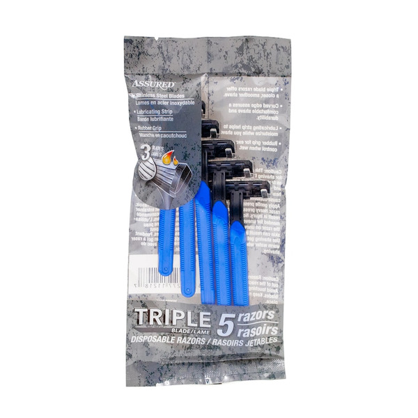 Dollar Tree Assured Men's Triple Stainless Steel Blade Razors Same-Day ...