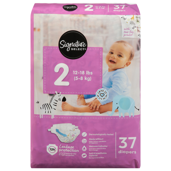 Signature SELECT Diapers, Size 2 (12-18 lbs)