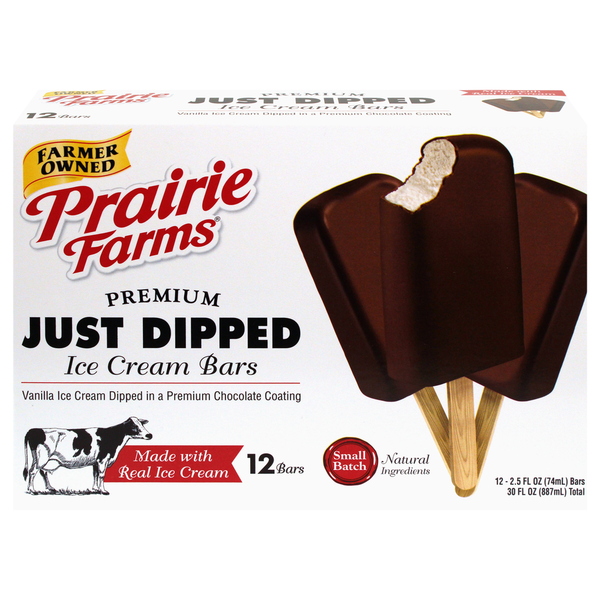 Prairie Farms Premium Just Dipped Vanilla Ice Cream Bars