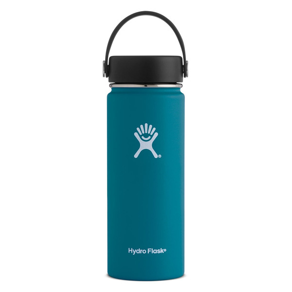 Hydro Flask 18-Ounce Jade Double Wall Vacuum Insulated Wide Mouth Stainless  Steel Leak Proof Sports Water Bottle With BPA Free Flex Cap