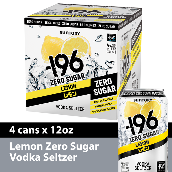 196 Lemon Zero Sugar Vodka Seltzer Same-Day Delivery | Binny's