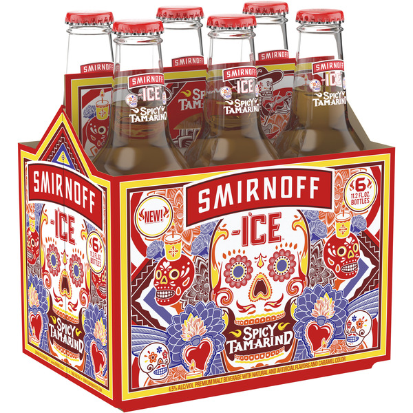 Smirnoff Ice Spicy Tamarind, 11.2 fl oz, 6 Pack Bottles, 4.5% ABV