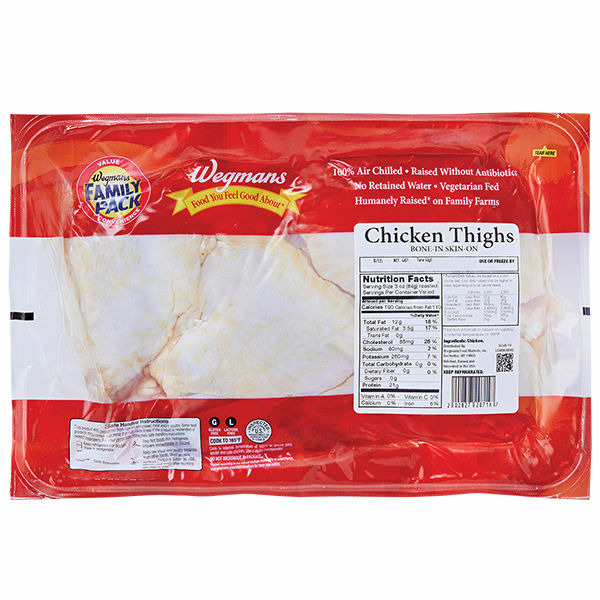 Wegmans Wegmans BoneIn Chicken Thighs Family Pack SameDay Delivery or