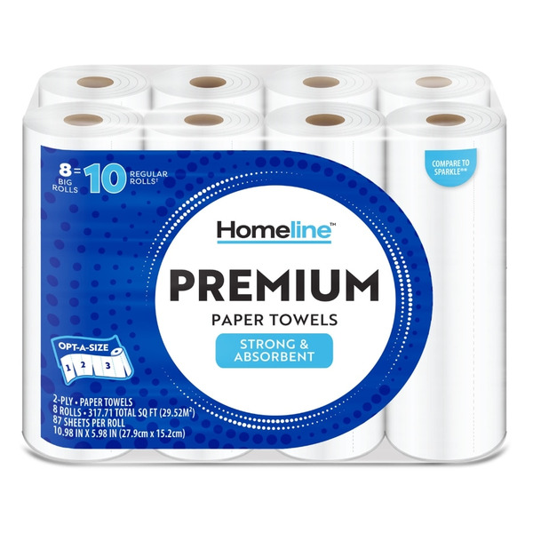Homeline Premium Strong & Absorbent Paper Towels, Big Rolls