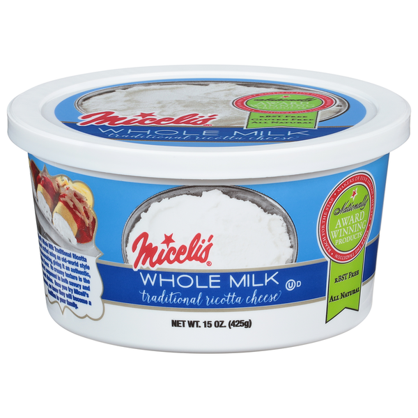Miceli's Ricotta Cheese, Whole Milk, Traditional