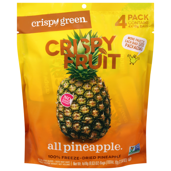 Crispy Green Crispy Fruit, All Pineapple, 4 Pack Same-Day Delivery