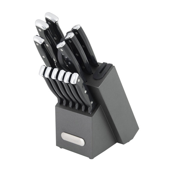 Farberware 14-Piece Triple Rivet Knife Block Set With Graphite Edgekeeper Sharpener