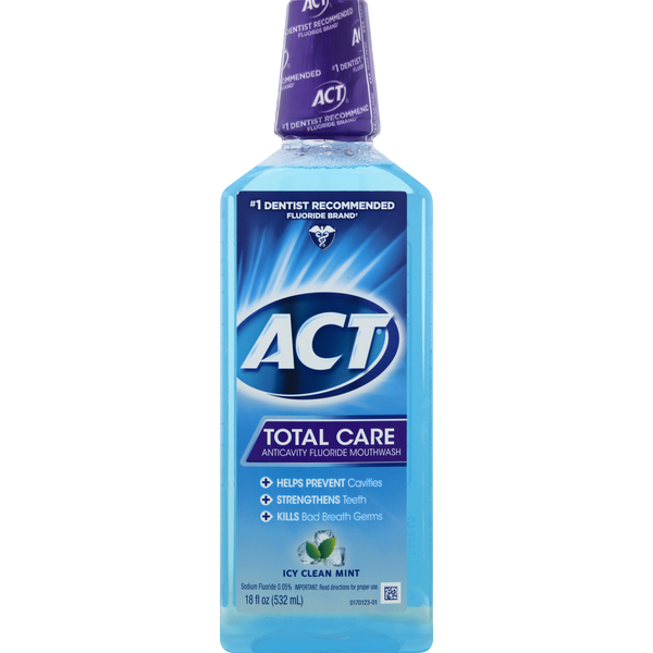 Act Mouthwash, Anticavity Fluoride, Icy Clean Mint (18 oz) Instacart