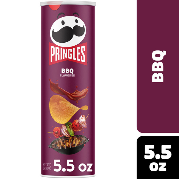 Pringles BBQ Potato Crisps Chips, Lunch Snacks, 5.5 oz