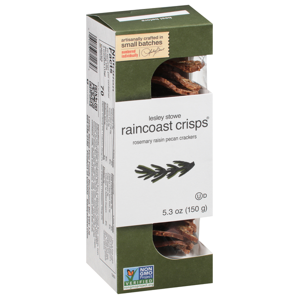 Lesley Stowe Raincoast Crisps Crackers, Rosemary Raisin Pecan Same
