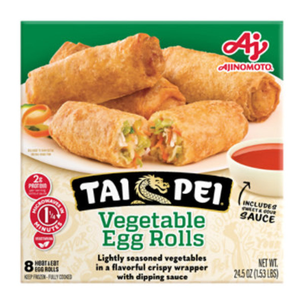 Ajinomoto Tai Pei Vegetable Egg Rolls Frozen Asian Appetizers