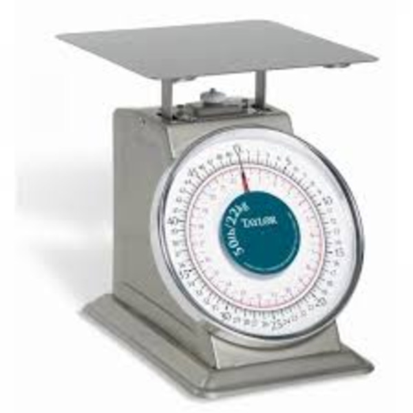 Taylor - Mechanical Scale, analog, dial type, 50 lbs (#THD50)