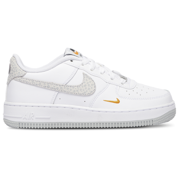 Nike Boys' Air Force 1 Grade School Shoes, Size 6.5 - White/Orange/Grey