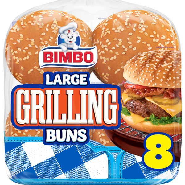 Bimbo Bimbollos Parrilleros, 8 ct, Sesame Seeds, Hamburger Buns