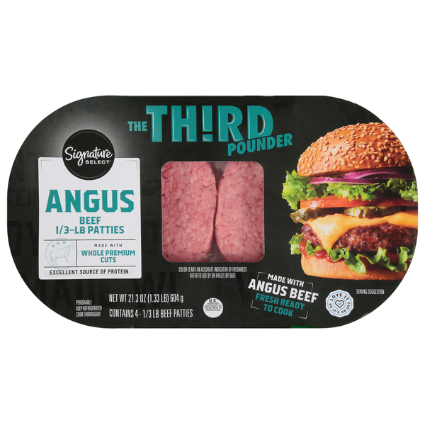 Signature SELECT Beef Patties, The Third Pounder, Angus