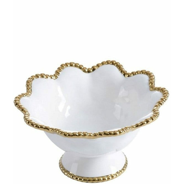 Pampa Bay Golden Salerno Porcelain Flower Footed Bowl