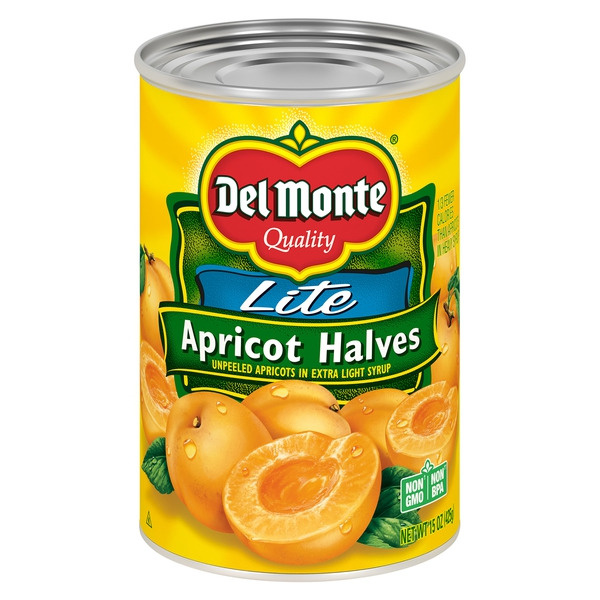 Del Monte Lite Apricot Halves in Extra Light Syrup, Canned Fruit