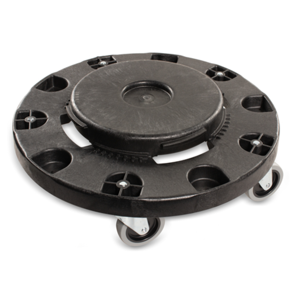 Round Waste Container Trash Can Dolly 20, 32, 44 and 55 Gallon - Black