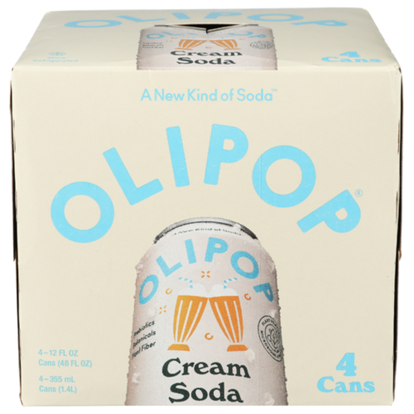 Olipop Cream Soda Prebiotic Sparkling Tonic 4 Pack