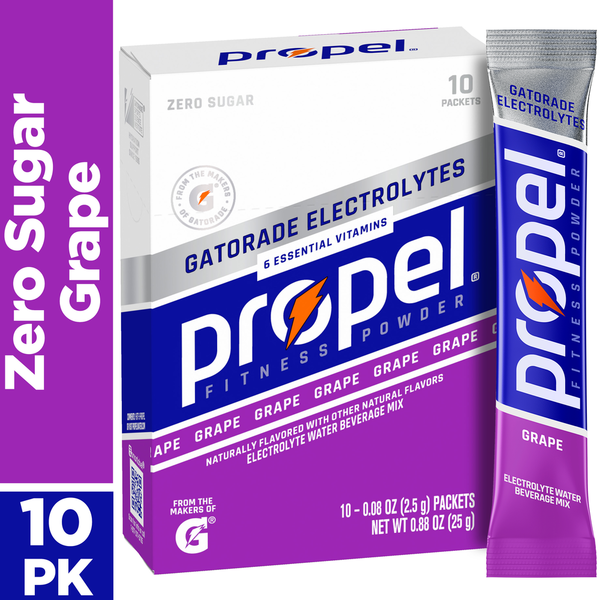 Propel Zero Sugar Electrolyte Water Beverage Mix Grape 0.88 Oz, 10 Count