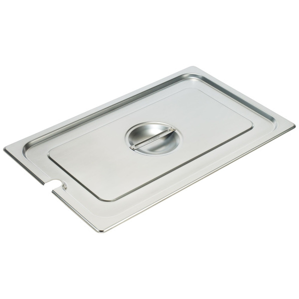 Winco - 18/8 Stainless Steel Steam Pan Cover, Slotted, Full Size, 20.88 x 12.75" x 1.25" - 1 Ct.