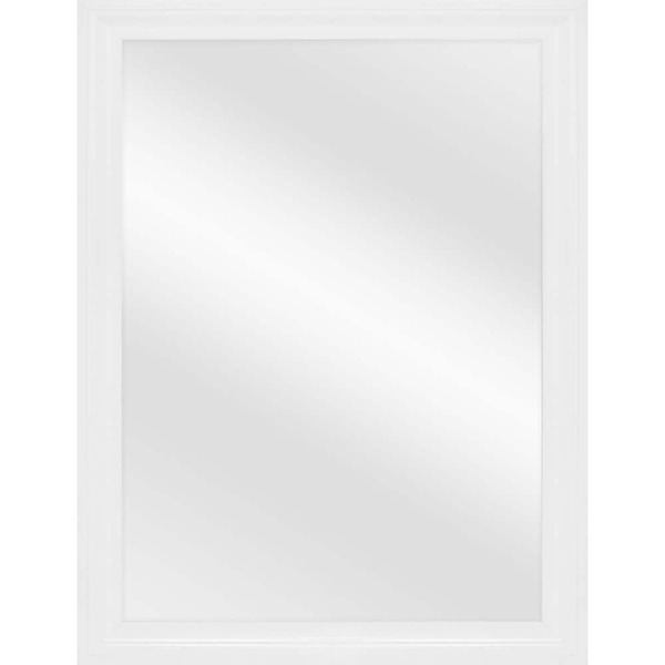 Glacier Bay 28.5 In. W X 40.5 In. H Rectangular Plastic Framed Wall Bathroom Vanity Mirror In White (screws Not Included)