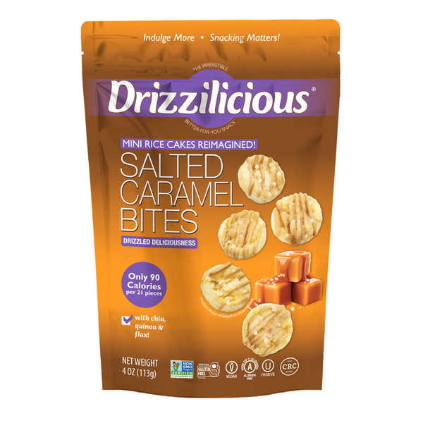 Drizzilicious Mini Rice Cake Bites, Salted Caramel! Same-Day