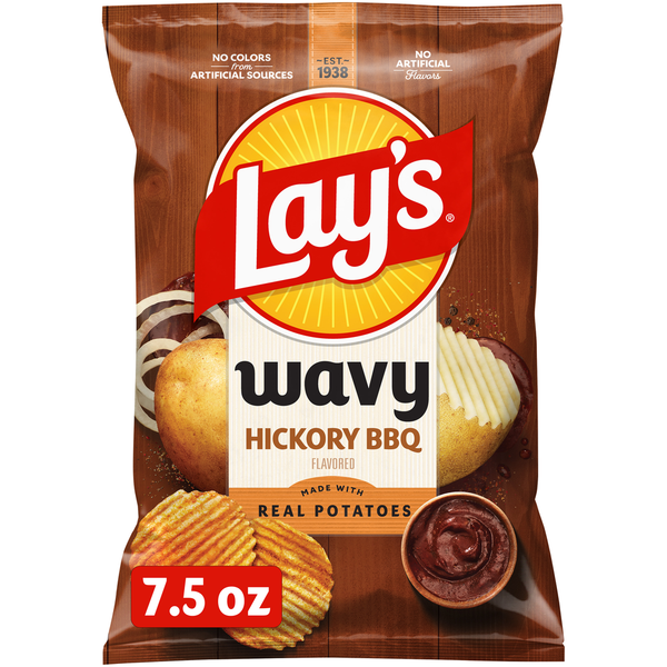 Lay's Wavy Potato Chips Hickory BBQ