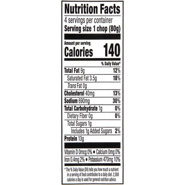 34 Pork Chops Nutrition Label Label Design Ideas 2020