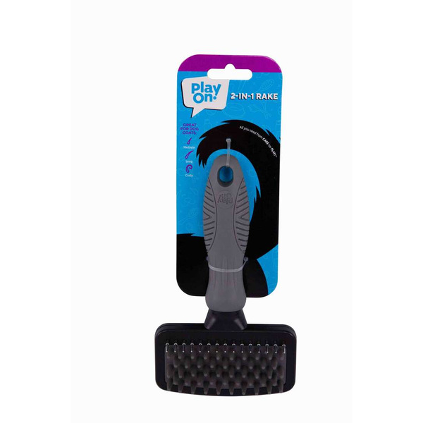 Play On 2/1 Shredding Rake With Massage Dog Grooming