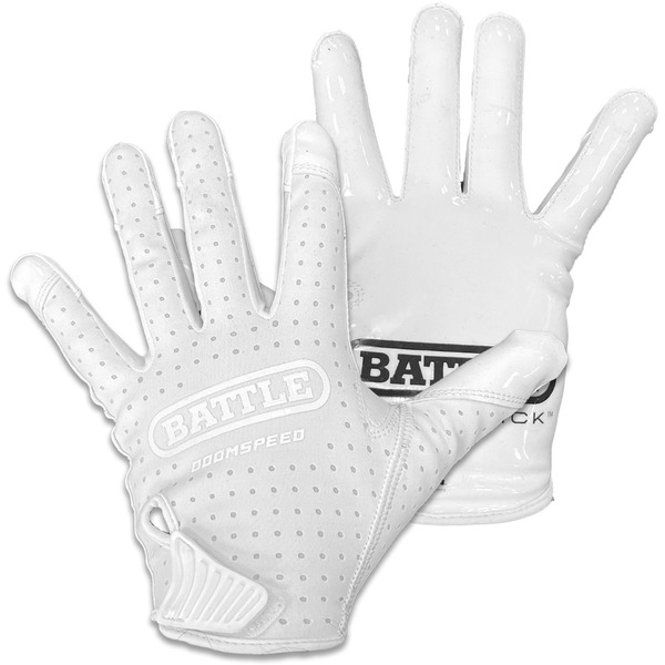 Battle Sports Doom Speed Football Gloves, Medium - White