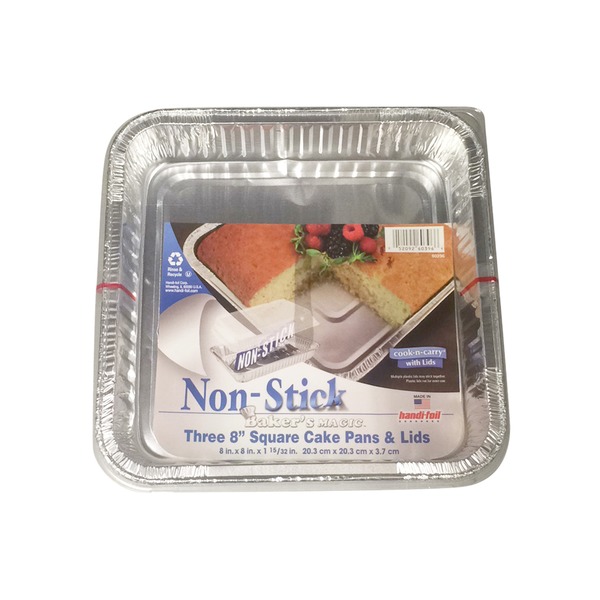 Handi Foil Pans Lids Cake Non Stick Square 8 Handi Foil Pans Lids Cake Non Stick Square 8